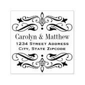 フローリッエレガントシュヴィンテージウェディング差出人住所 セルフインキングスタンプ (デザイン)