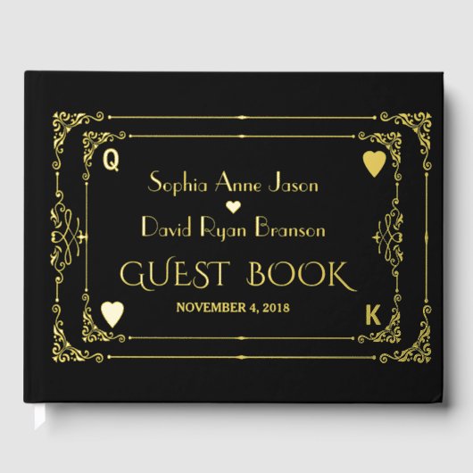 フローリッシュアールデコカジノラスベガストランプのポーカー結婚ズ ゲストブック (正面)