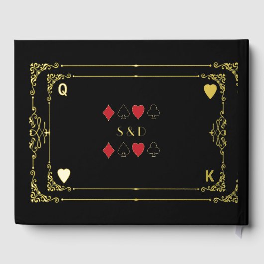 フローリッシュアールデコカジノラスベガストランプのポーカー結婚ズ ゲストブック (裏面)