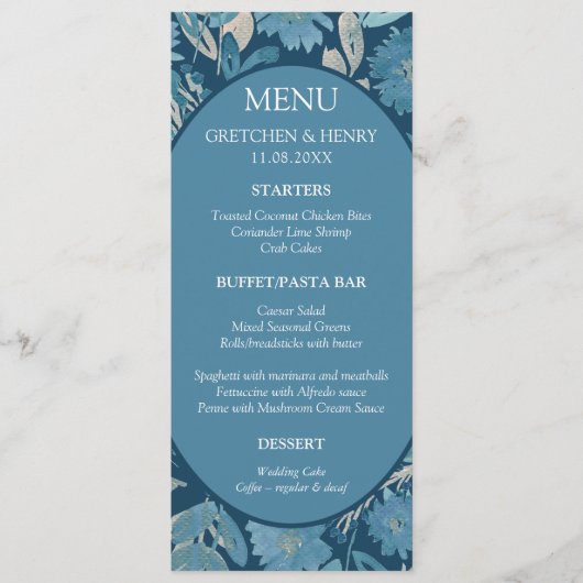 フローリッシュウォー絵画ターカラーのメニューカード メニュー (正面)