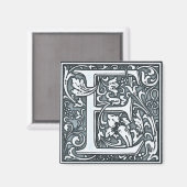 フローリッシュシルバーモノグラム – E マグネット (正面/裏面)