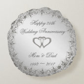 フローリッシュシルバー結婚25周年 ラウンドクッション (裏面)