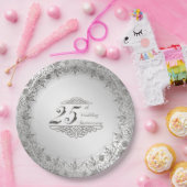 フローリッシュシルバー25周年記念紙プレート ペーパープレート (パーティー)