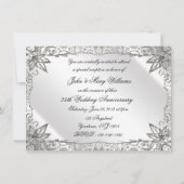 フローリッシュシルバー 25周年結婚記念日招待状 招待状 (裏面)