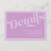 フローリッシュタイポグラフィラベ結婚ンダー薄紫の詳細 エンクロージャーカード (正面)