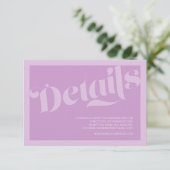 フローリッシュタイポグラフィラベ結婚ンダー薄紫の詳細 エンクロージャーカード (スタンド正面)