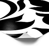 フローリッシュダマスクアートIブラックオンホワイト ポスター (コーナー)