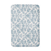 フローリッシュダマスクLgパターンブルーonクリーム バスマット (正面縦)