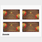 フローリッシュバラ製品ラベル暗褐色の木目 長方形シール (シート)