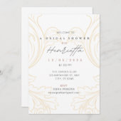 フローリッシュフィリグリーブライダルシャワー招待状 招待状 (正面/裏面)
