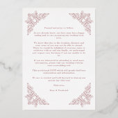 フローリッシュフレームコーナーファンシーヴィンテージ写真 箔招待状 (裏面)