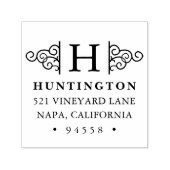 フローリッシュモノグラム差出人住所スタンプ セルフインキングスタンプ (デザイン)