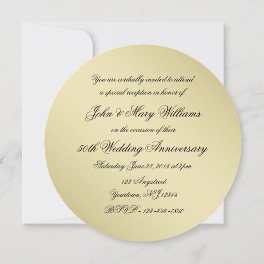 フローリッシュ結婚ゴールデンアニバーサリー招待状 招待状 (裏面)