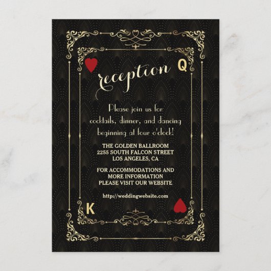 フローリッシュ金ゴールドアールデコ結婚カジノの詳細 エンクロージャーカード (正面)