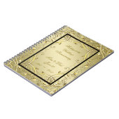 フローリッシュ金ゴールドブラック50周年結婚を迎える ノートブック (左側)