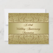 フローリッシュ ゴールデン 50周年 結婚記念日 招待状 (正面)