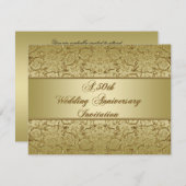 フローリッシュ ゴールデン 50周年 結婚記念日 招待状 (正面/裏面)