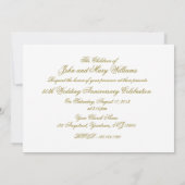 フローリッシュ ゴールド ホワイト 50周年 結婚記念日 招待状 (裏面)