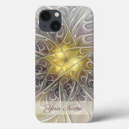 フローリッシュ ゴールド モダン アブストラクト フラクタル フラワー 名前 iPhone 13ケース