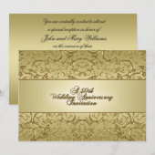 フローリッシュ ゴールド 50周年 結婚記念日 招待状 (正面/裏面)