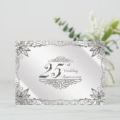 フローリッシュ シルバー 25周年 結婚式招待状 招待状 (スタンド正面)