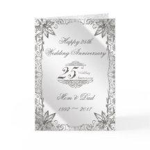 フローリッシュ シルバー 25周年 結婚記念日 カード