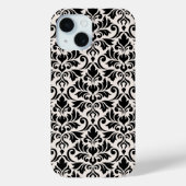 フローリッシュ ダマスク 大柄 クリーム地にブラック Case-Mate iPhoneケース (裏面)