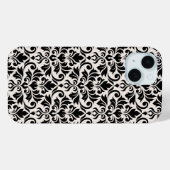 フローリッシュ ダマスク 大柄 クリーム地にブラック Case-Mate iPhoneケース (裏面 (横))