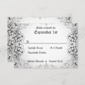 フローリッシュRSVP新郎新婦スケルトンディナーカード 出欠カード (正面/裏面)