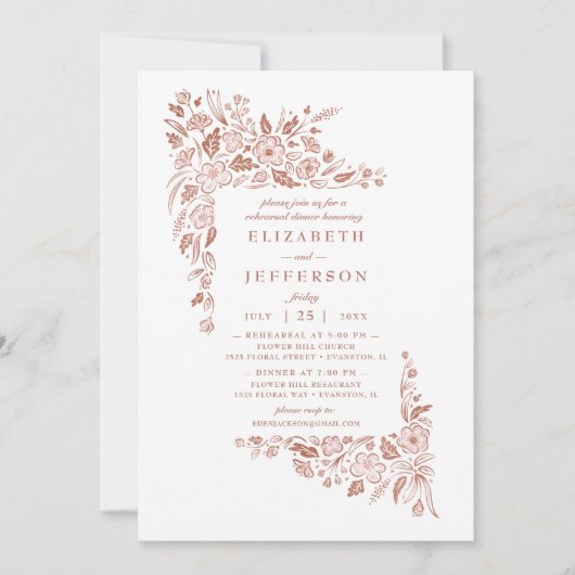 フローリッドフレームリハーサルディナー招待状 招待状 (正面)
