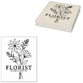 フローリモダンストビジネスカスタムラージ ラバースタンプ (押印)