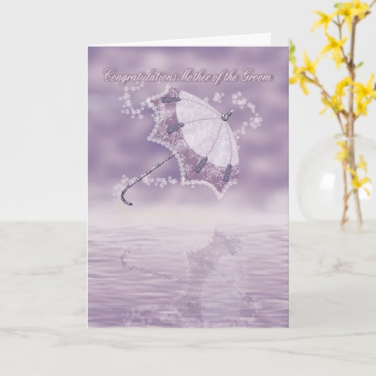 フローリングの新郎おめでとうカードの母 カード (黄色い花)