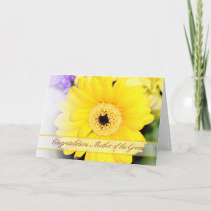 フローリングの新郎おめでとうカードの母 カード