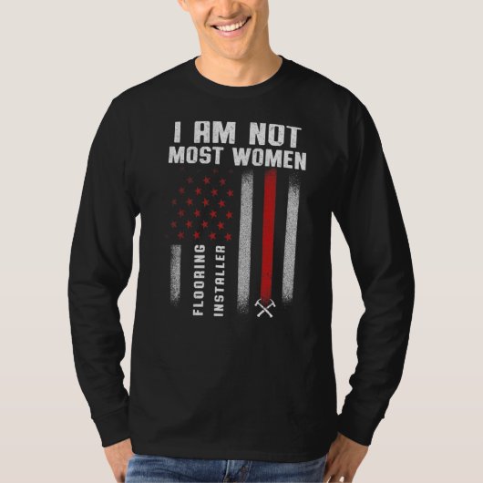 フローリングインストーラー請負業者の床据え付け_ Tシャツ (正面)