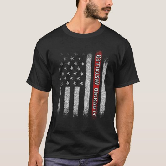 フローリングインストーラー請負業者の床設備 Tシャツ (正面)