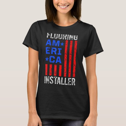 フローリングインストーラー請負業者の床設備 Tシャツ (正面)