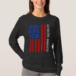 フローリングインストーラー請負業者の床設備 Tシャツ