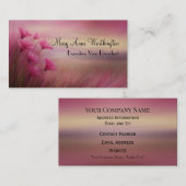 フローリングピンクフローラエレガント平和的プロフェッショナル 名刺 (正面/裏面)