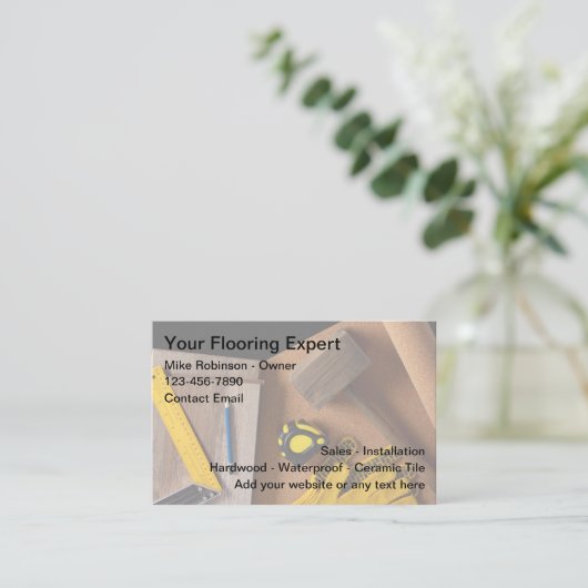 フローリングプロフェッショナル販売設備 名刺 (スタンド正面)