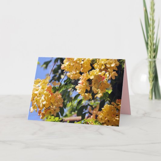 フローリングレインボーシャワーツリーカード サンキューカード (正面)