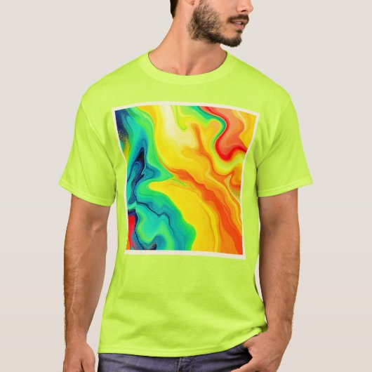 フローリングレインボーデザイン Tシャツ (正面)