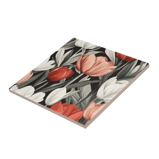 フローリング用の美しいフローラチューリップセラミックタイル タイル (側面)