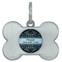 フローリーエレガントブラックとティール（緑がかった色）ダマスク