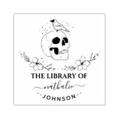 フローリーゴシックスカルエレガントカスタム図書室 ラバースタンプ (インプリント)