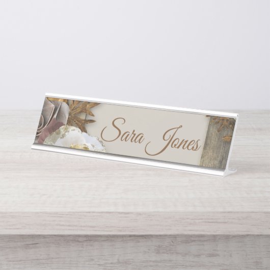 フローリーフローラフレーム名プレート デスクネームプレート (正面)