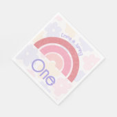 フローリーレインボー誕生日招待状 スタンダードランチョンナプキン (角)