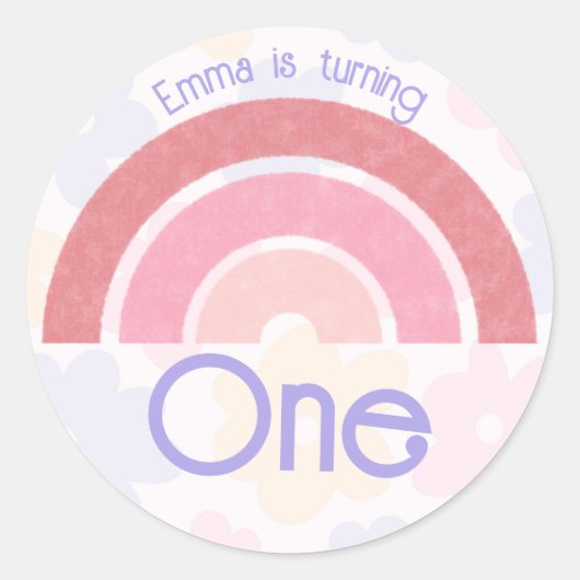 フローリーレインボー誕生日 ラウンドシール (正面)