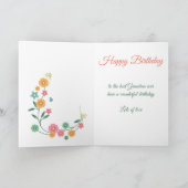 フローリー最高のグおばあちゃんハッピーバースデーグリーンピンク カード (内部)