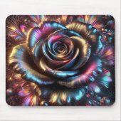 フローリ数々のングの色のメタリック鮮やかバラ マウスパッド (正面)