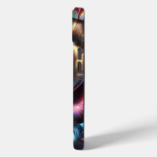 フローリ数々のングの色のメタリック鮮やかバラ Case-Mate iPhoneケース (裏面 / 左)